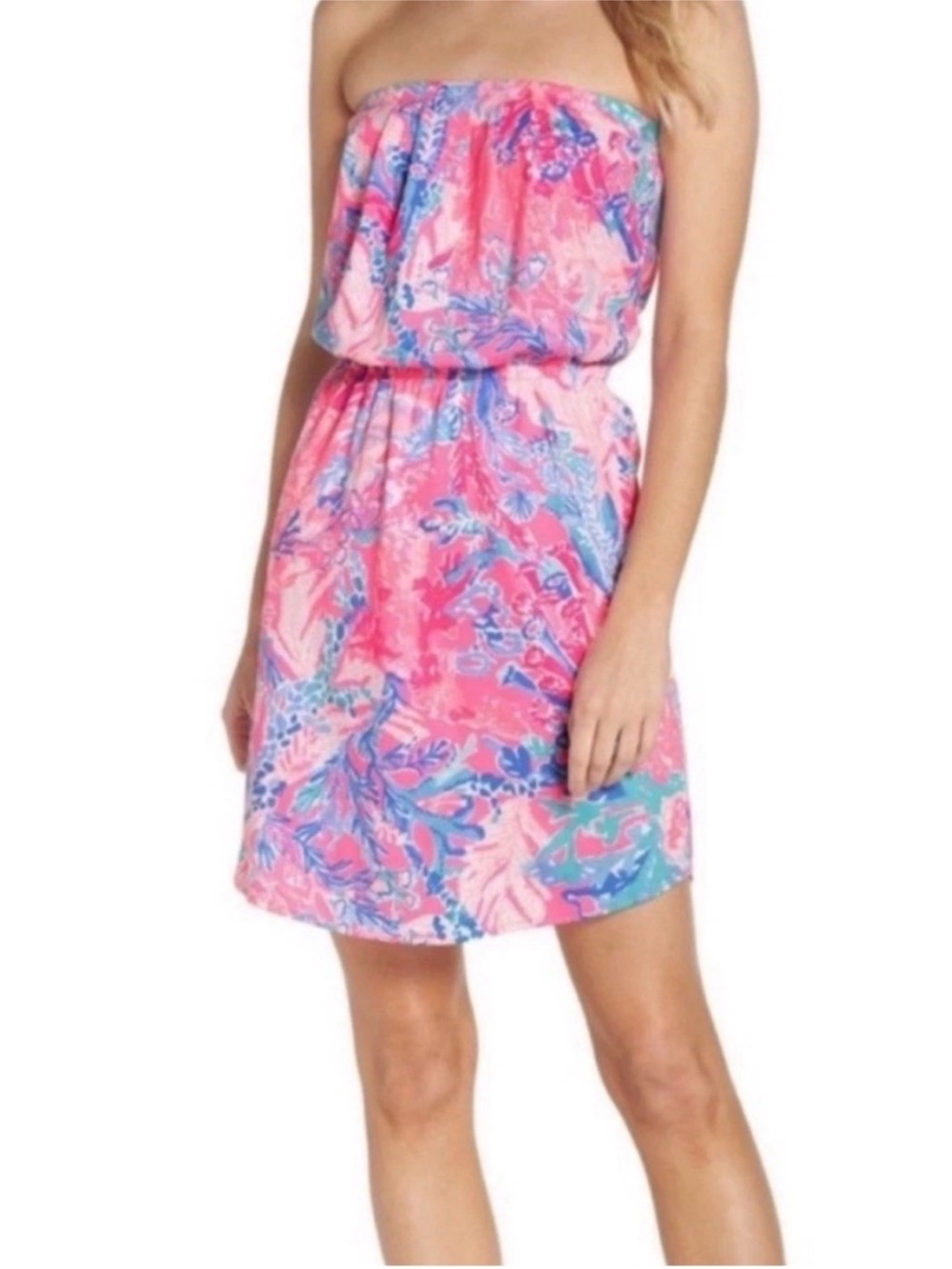 Lilly‎ Pulitzer Windsor Light Pascha Aquadesiac strapless dress